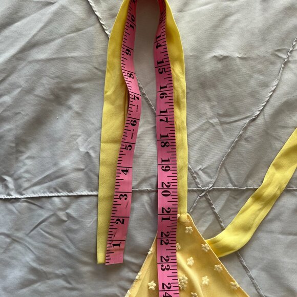 Francesca's Blue Rain Yellow Tie Strap Mini Dress Size XXS - Picture 10 of 13
